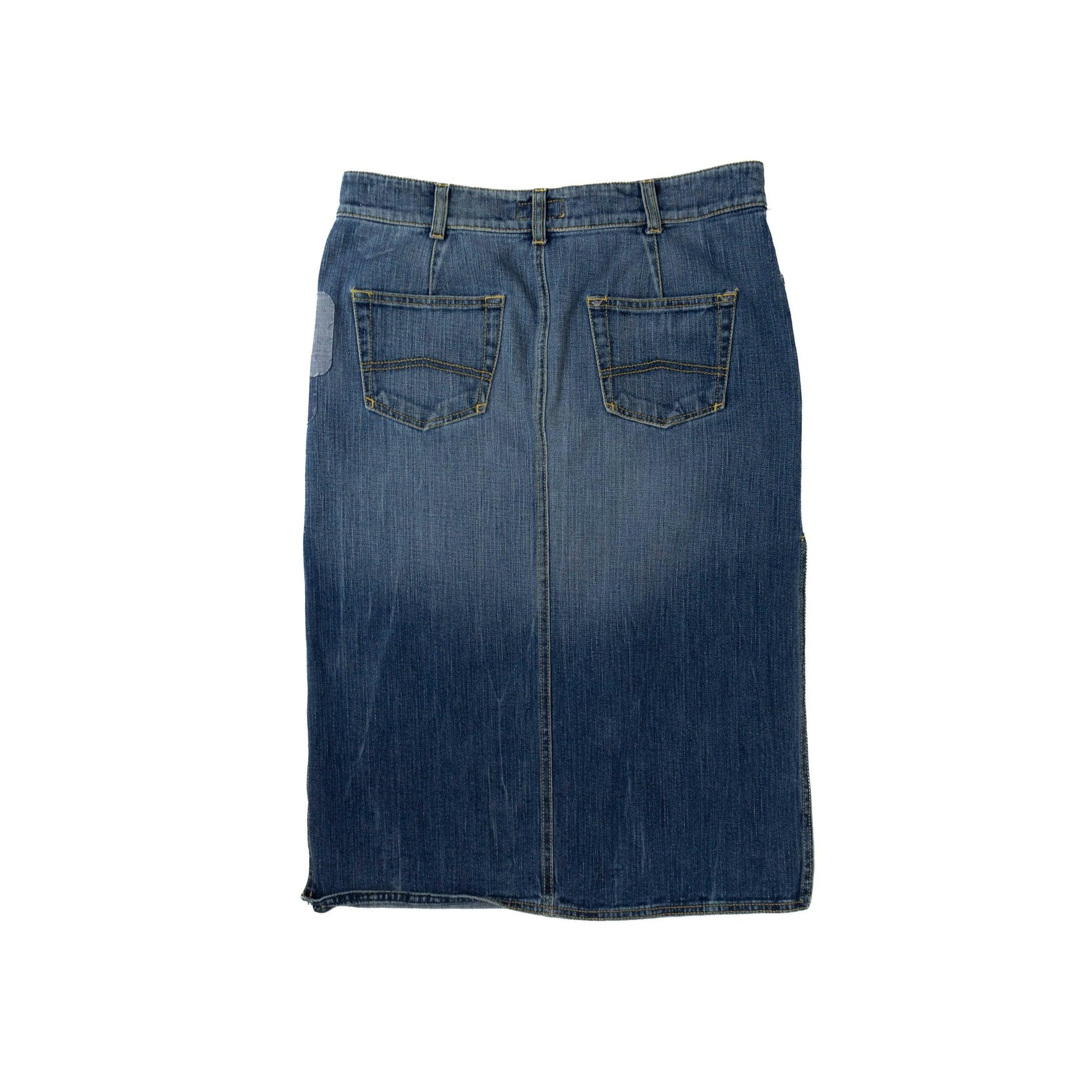 Armani Jeans Midi Split Denim Skirt - Known Source