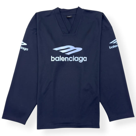 BALENCIAGA SKIWEAR OVERSIZED 3B SPORTS ICON LONG SLEEVE T-SHIRT BLACK M | Medium, Black