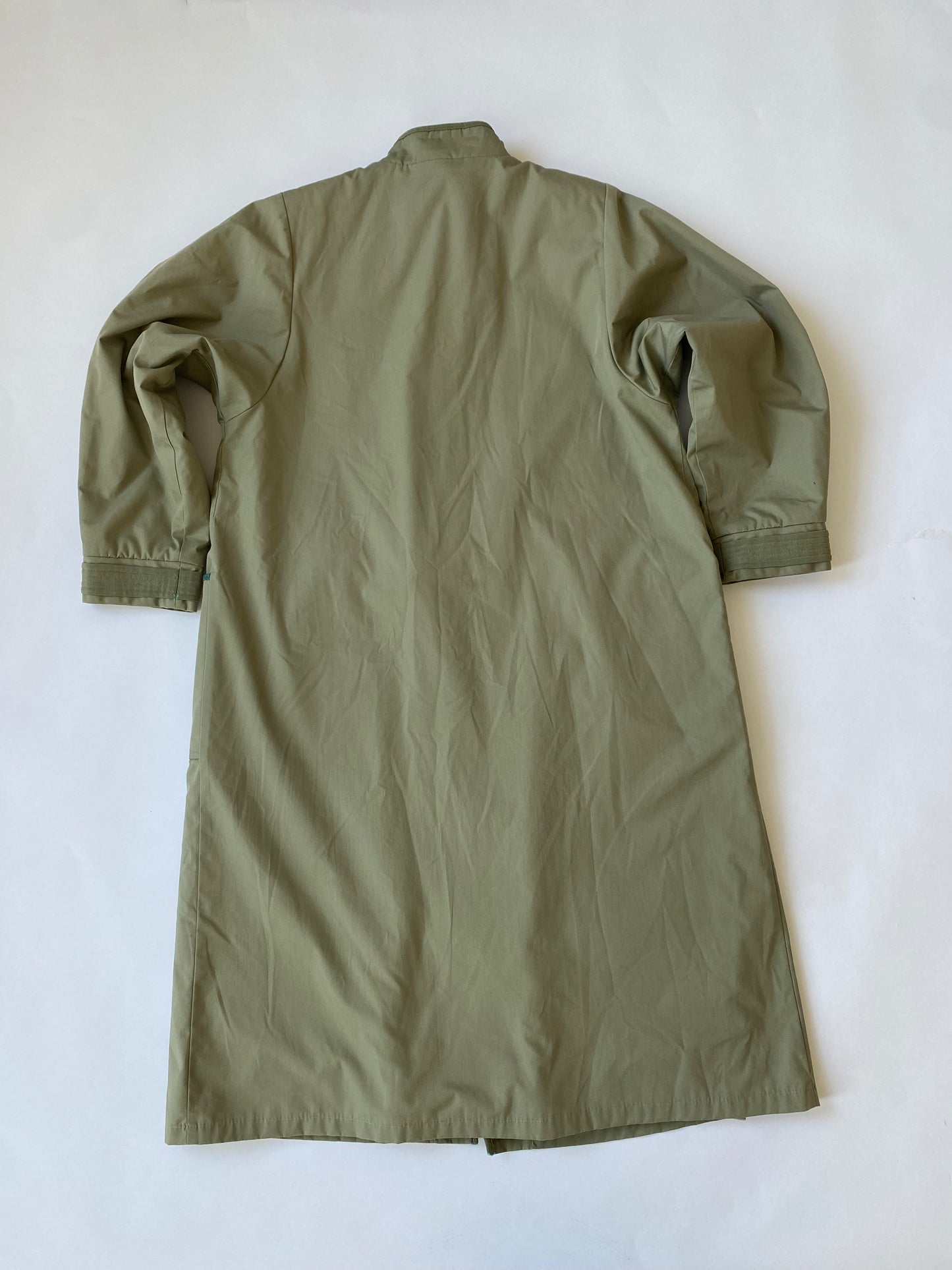 90's St. Micheal Fleece Lined Trench Coat in Olive Green