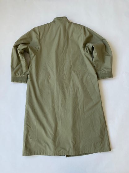90's St. Micheal Fleece Lined Trench Coat in Olive Green