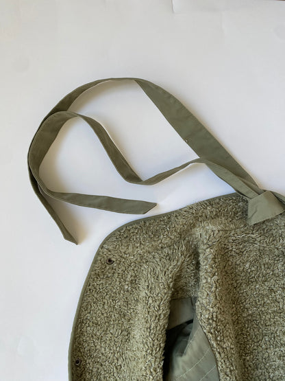 90's St. Micheal Fleece Lined Trench Coat in Olive Green