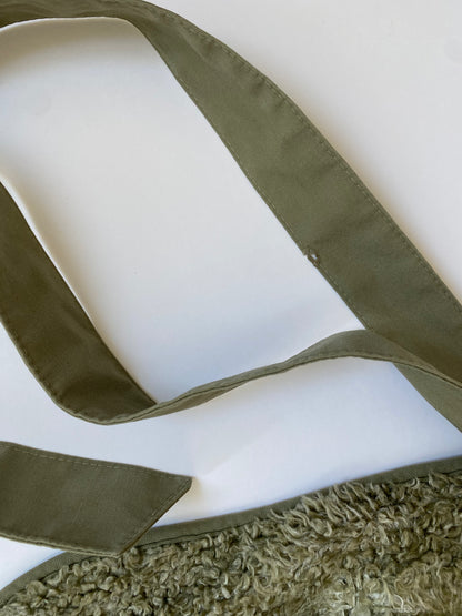 90's St. Micheal Fleece Lined Trench Coat in Olive Green