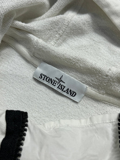 S/S 2015 Stone Island White Asymetrical-Zip Hoodie