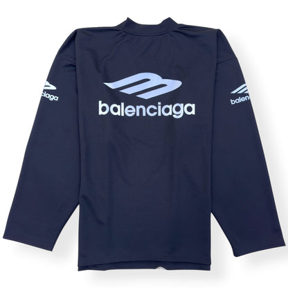 BALENCIAGA SKIWEAR OVERSIZED 3B SPORTS ICON LONG SLEEVE T-SHIRT BLACK M | Medium, Black