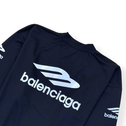 BALENCIAGA SKIWEAR OVERSIZED 3B SPORTS ICON LONG SLEEVE T-SHIRT BLACK M | Medium, Black