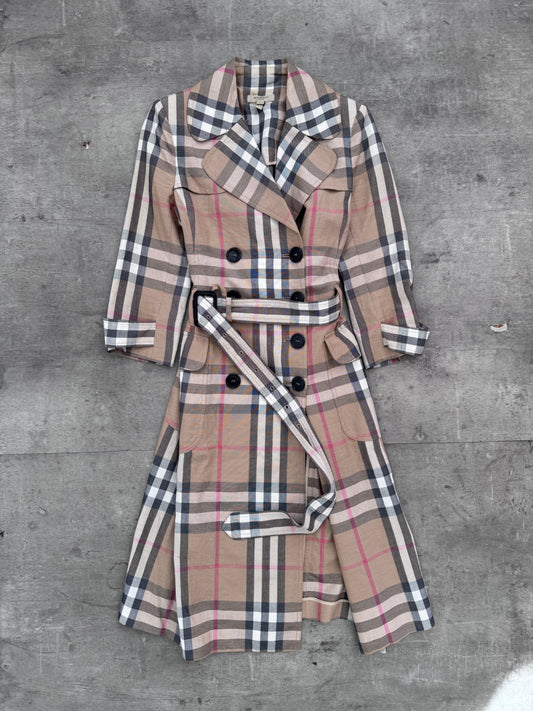 Burberry Nova Check Belted Trench Coat (SD120-1). FA276 | Small, Multicoloured