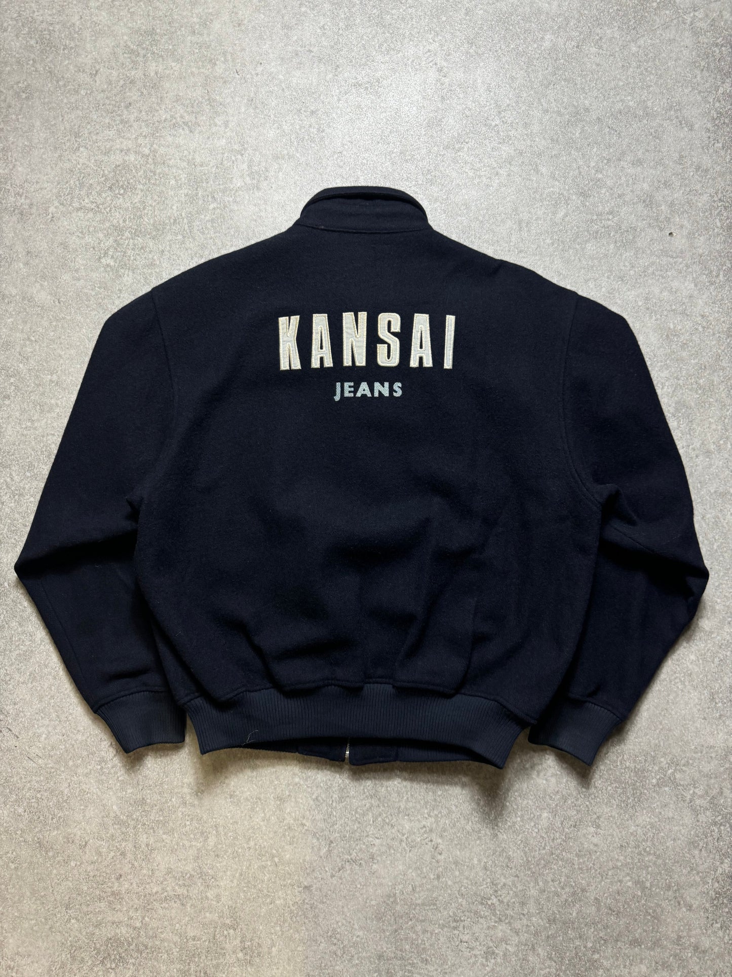 Kansai Jeans Logo Embroidered Wool Blended Jacket