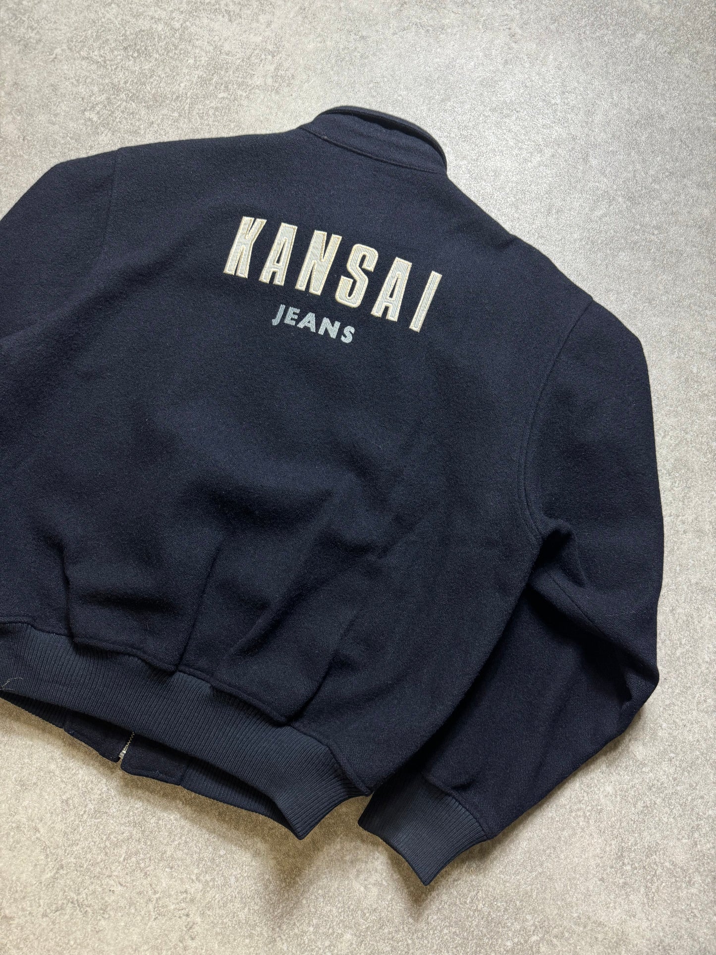 Kansai Jeans Logo Embroidered Wool Blended Jacket