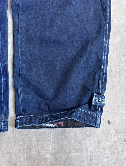 Fubu Dark Blue Wash Contrast Stitch Denim Jeans