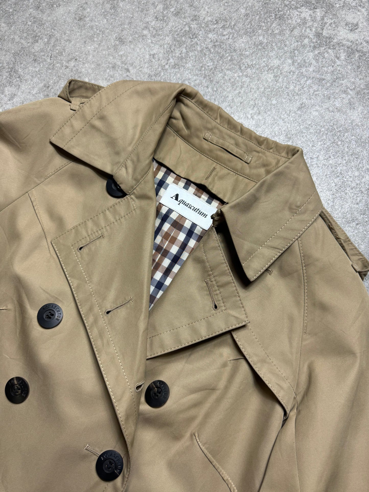 Aquascutum Beige Double-Brested Trench