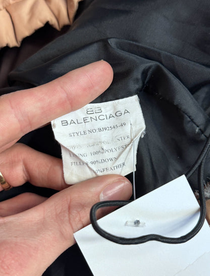 Balenciaga Embroidered Logo Beige Puffer Jacket