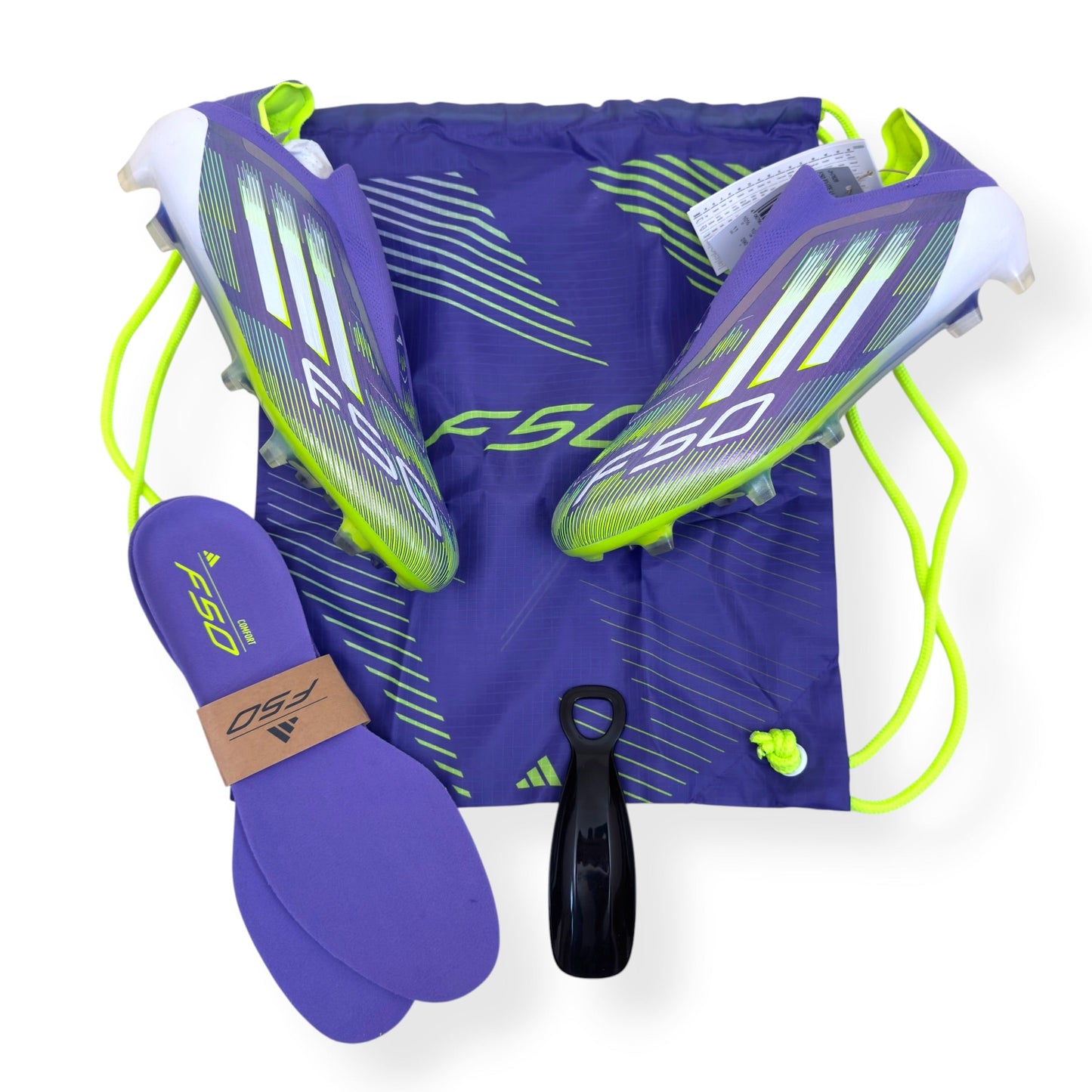 ADIDAS F50 ELITE LL FG FOOTBALL BOOTS PURPLE / GREEN UK10.5 | UK 10.5, Green