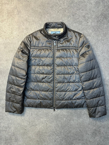 Prada Logo Plaque Quilted Puffer Jacket