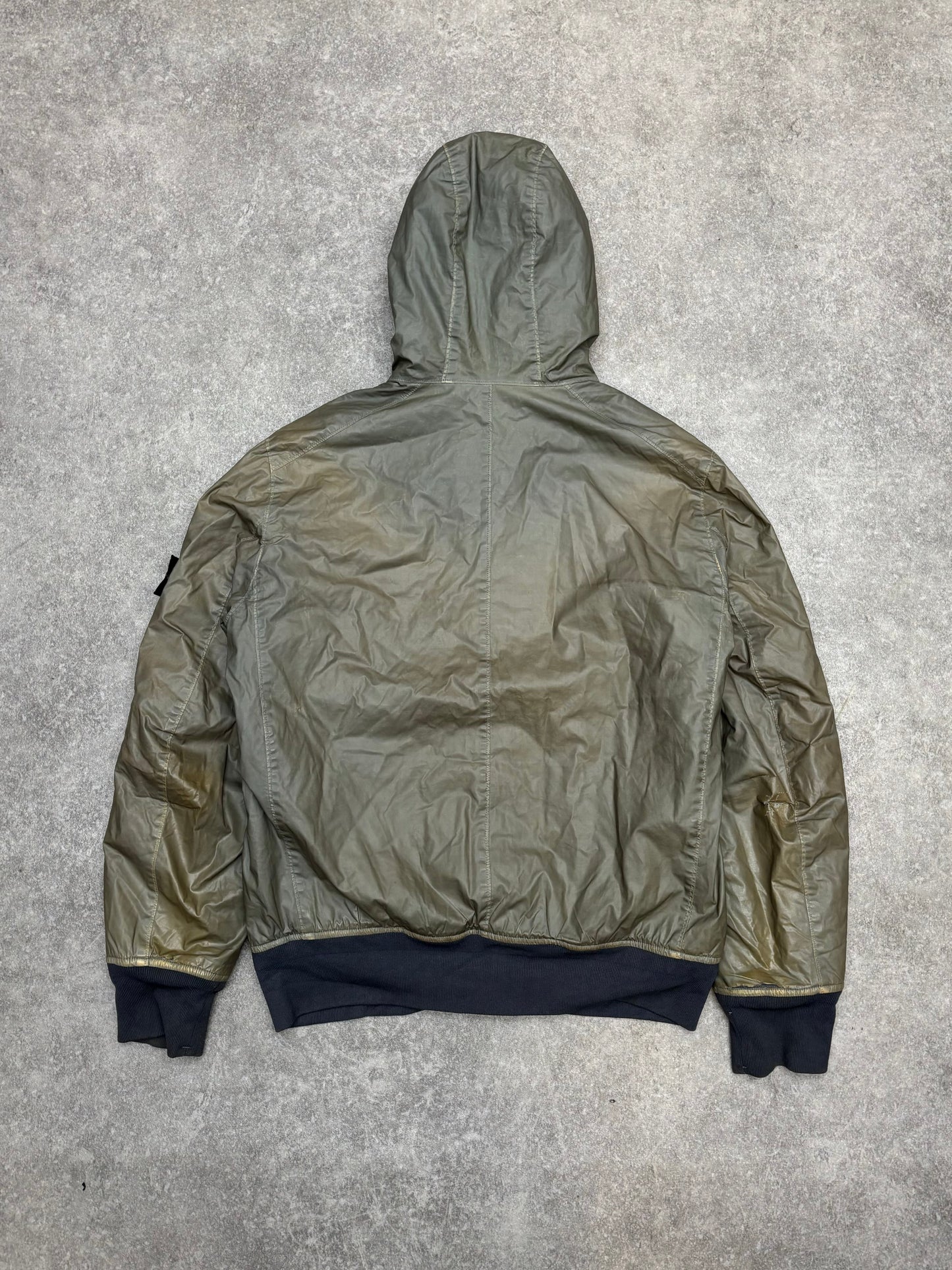 A/W 2011 Khaki Stone Island Muussola Gommata Grey Hooded Jacket