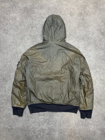 A/W 2011 Khaki Stone Island Muussola Gommata Grey Hooded Jacket