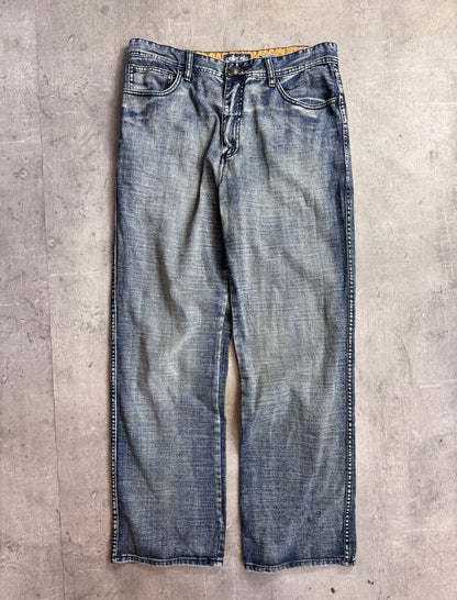 Pelle Pelle Embroidered Logo Crest Distressed Jeans