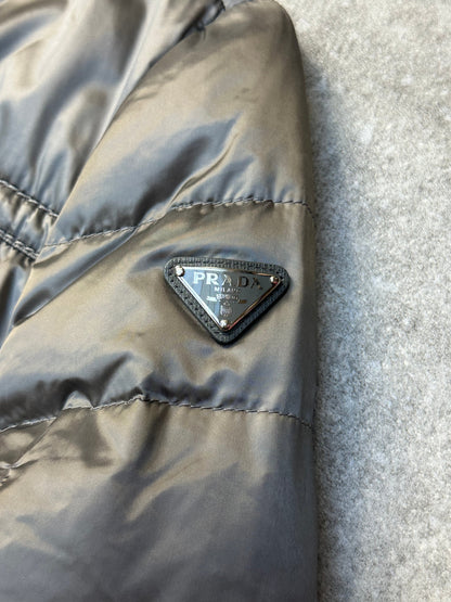 Prada Logo Plaque Quilted Puffer Jacket