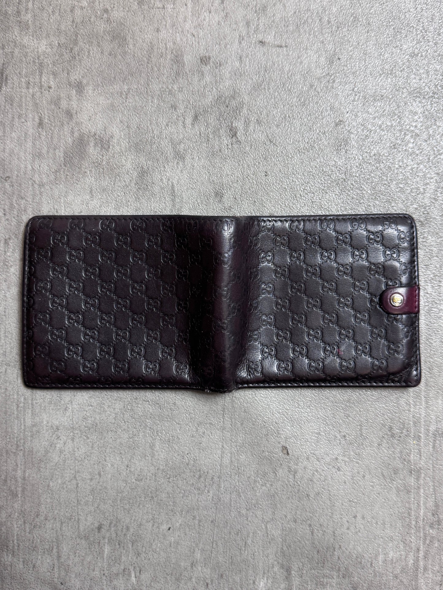 Gucci GG Black Monogram Leather Bifold Wallet