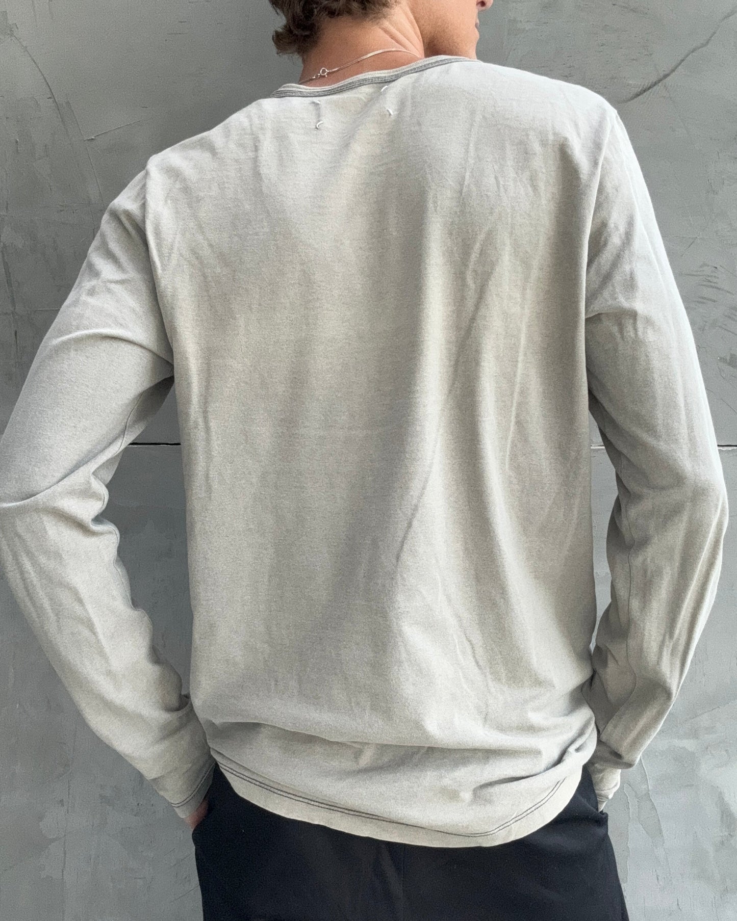 MAISON MARTIN MARGIELA LONG SLEEVE SUNBLEACHED TOP - L/XL | Large, Green