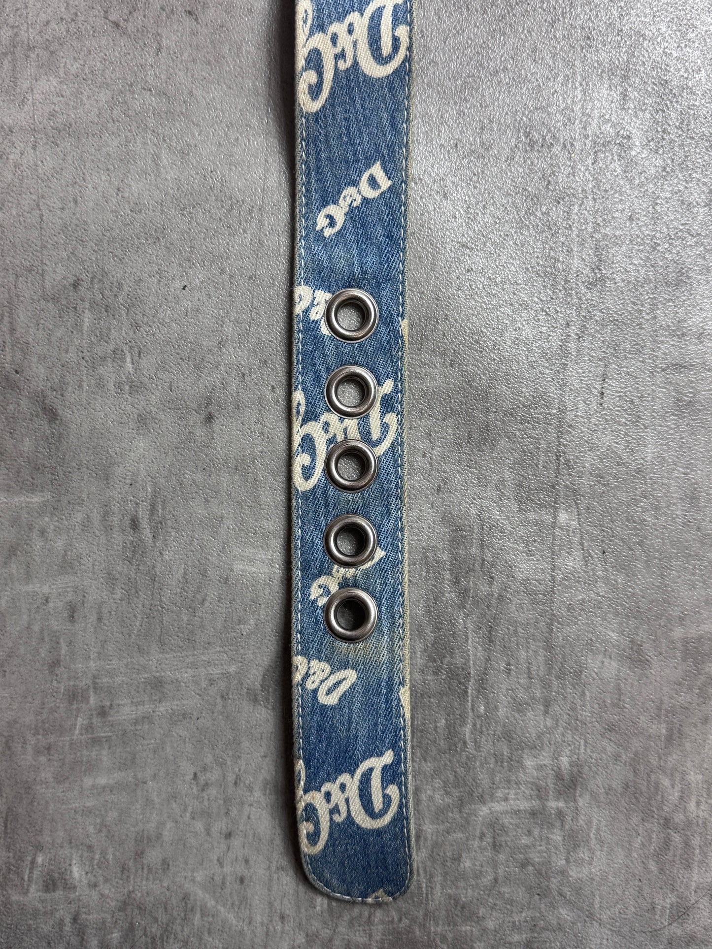 D&G Monogram Blue Denim Loop Belt