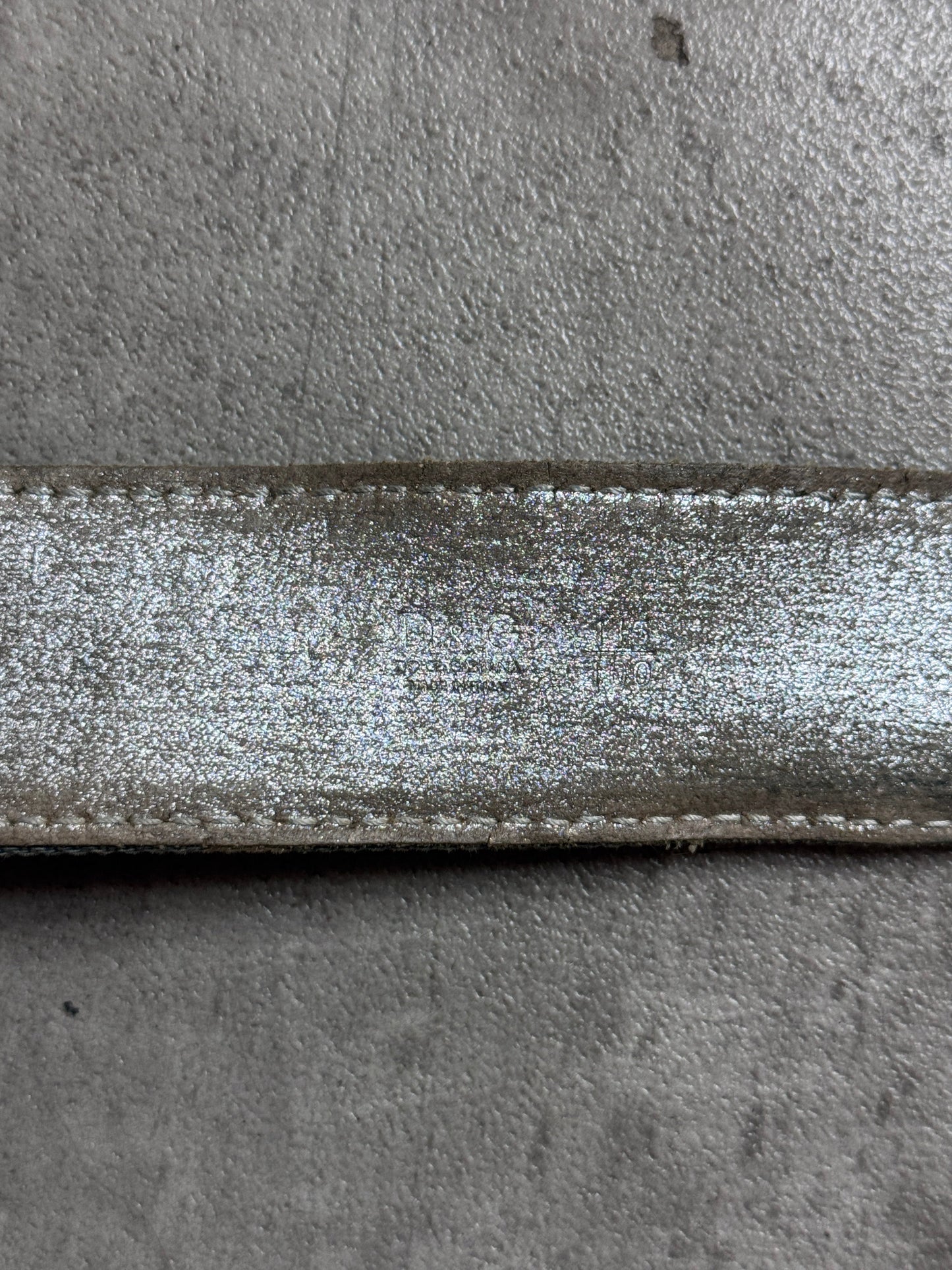 D&G Monogram Blue Denim Loop Belt