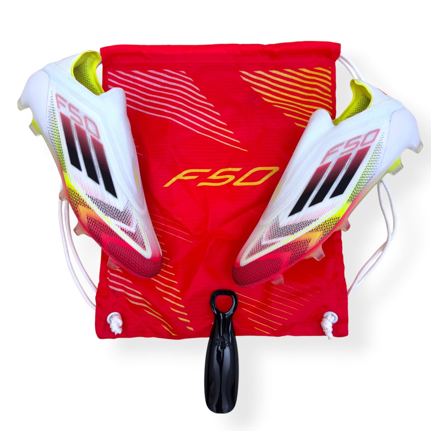 ADIDAS F50 ELITE LL FG FOOTBALL BOOTS WHITE / RED / YELLOW UK10.5 | UK 10.5, Multicoloured