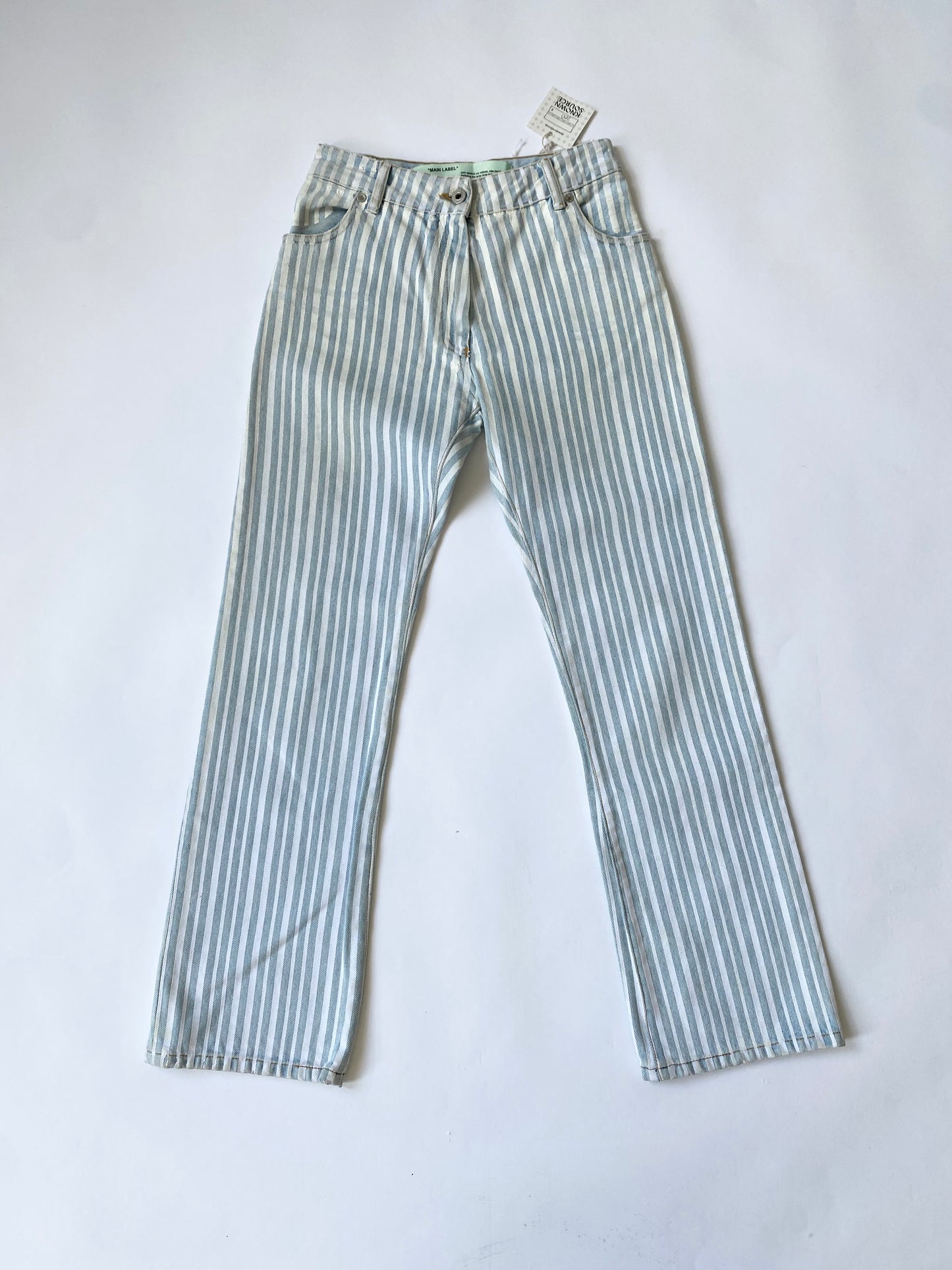 2013 Off-White Painted Striped Jeans
