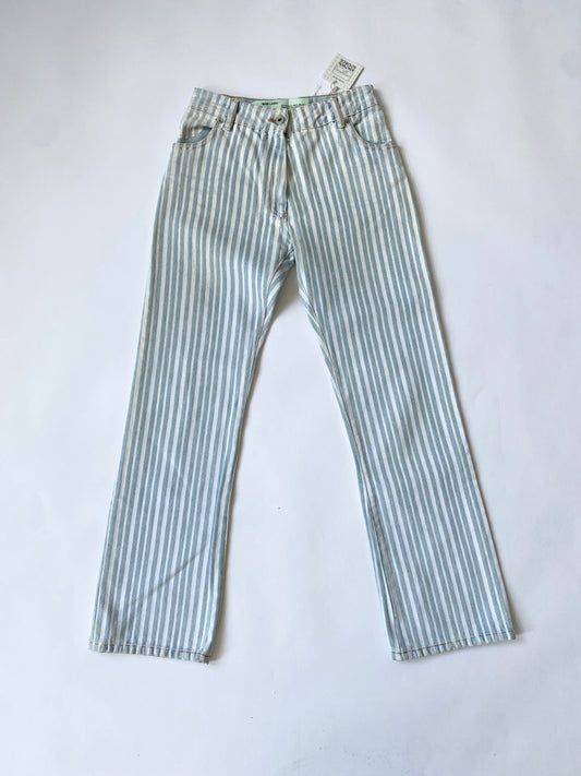 2013 Off-White Painted Striped Jeans