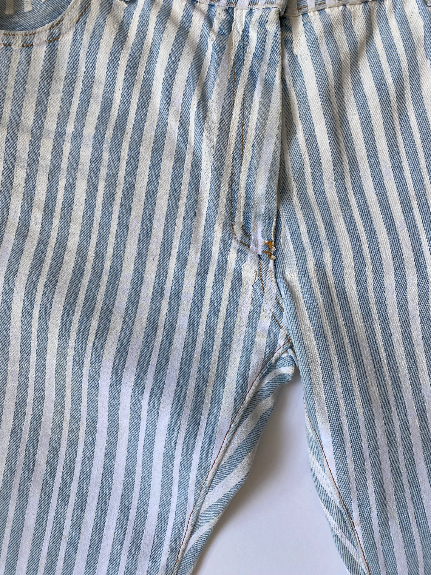 2013 Off-White Painted Striped Jeans