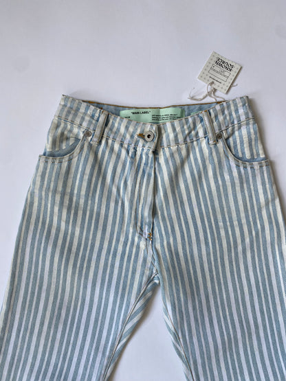 2013 Off-White Painted Striped Jeans