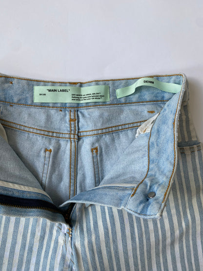 2013 Off-White Painted Striped Jeans