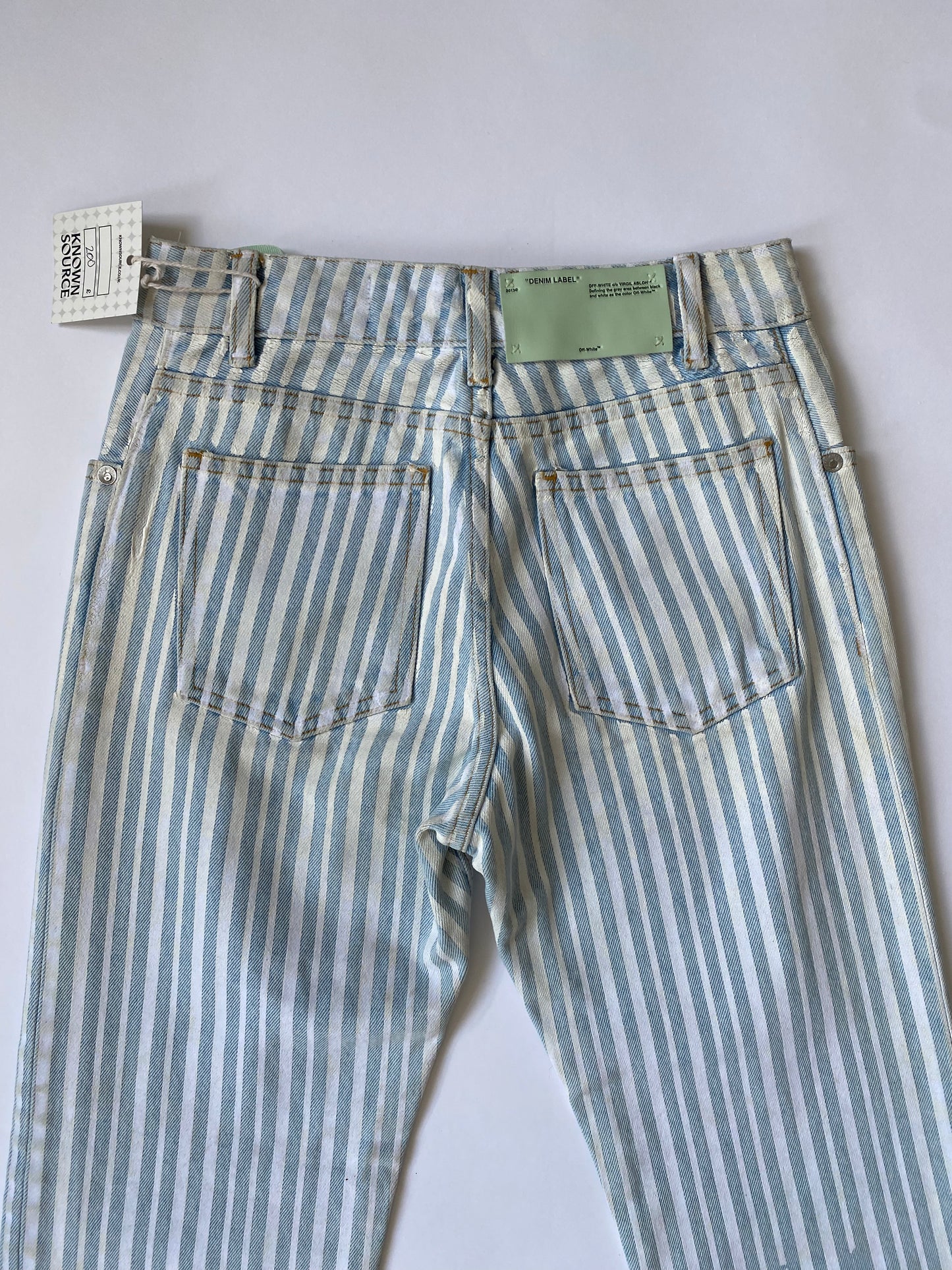 2013 Off-White Painted Striped Jeans