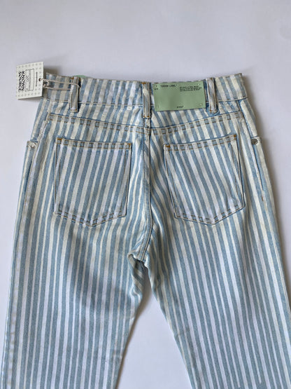 2013 Off-White Painted Striped Jeans