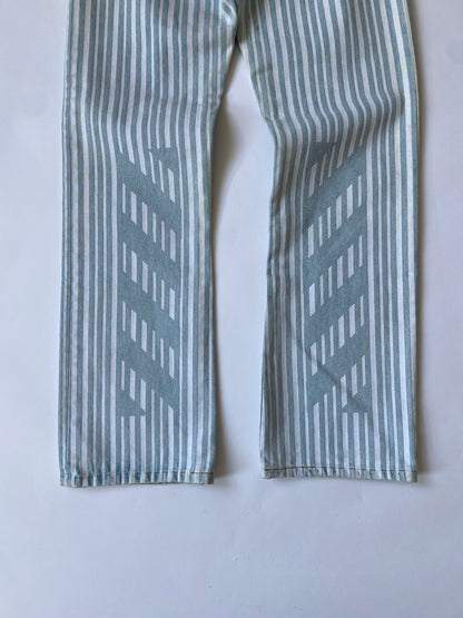 2013 Off-White Painted Striped Jeans