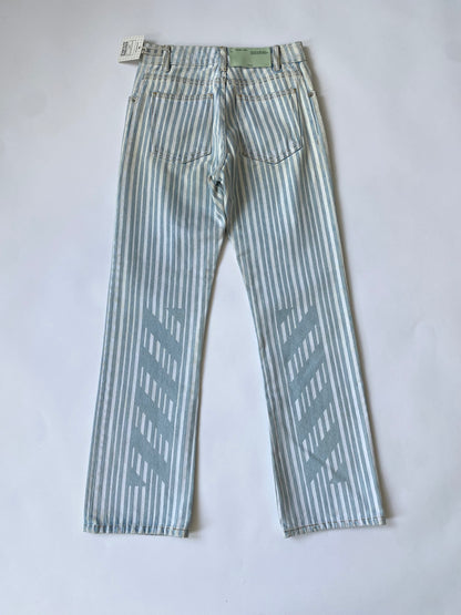 2013 Off-White Painted Striped Jeans