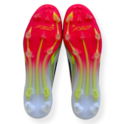 ADIDAS F50 ELITE LL FG FOOTBALL BOOTS WHITE / RED / YELLOW UK10.5 | UK 10.5, Multicoloured
