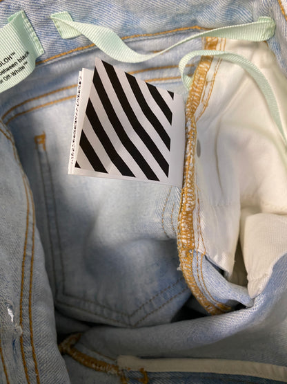 2013 Off-White Painted Striped Jeans