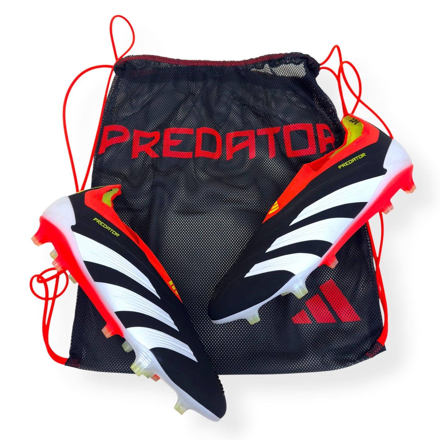 ADIDAS PREDATOR ELITE LL FG FOOTBALL BOOTS BLACK / RED UK10.5 | UK 10.5, Black