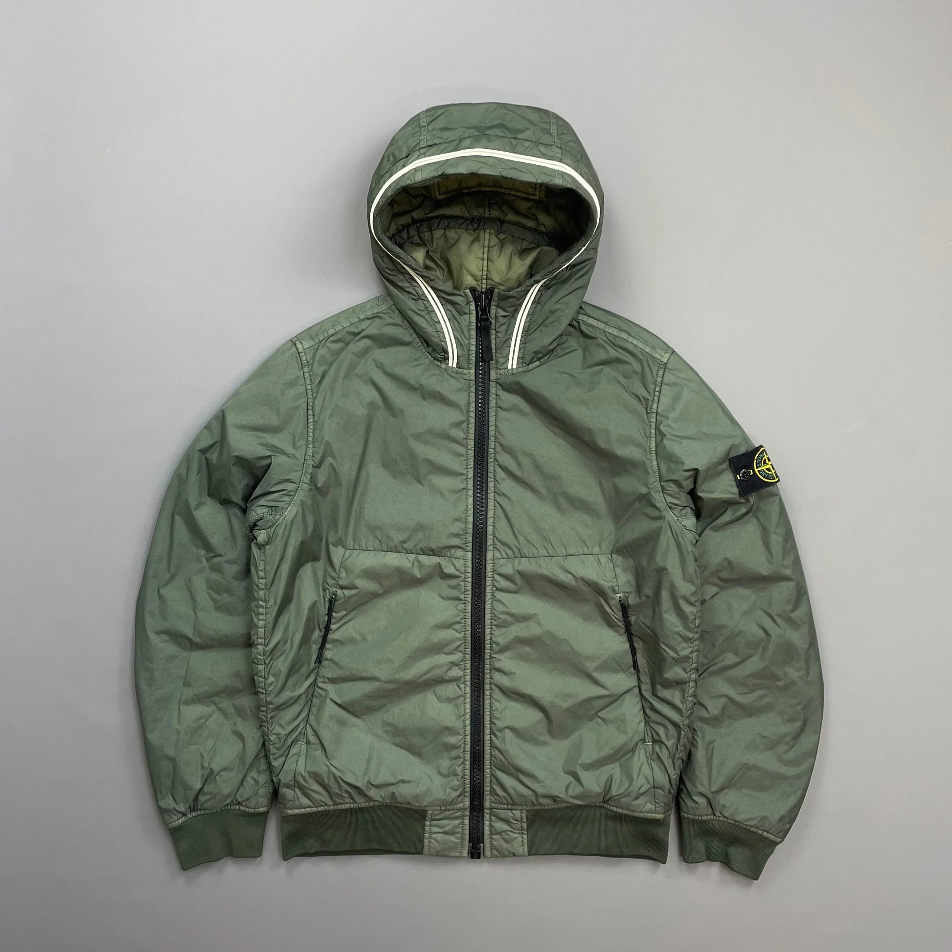 Stone Island Green AW20 Two-Tone Garment Dyed Crinkle Reps w