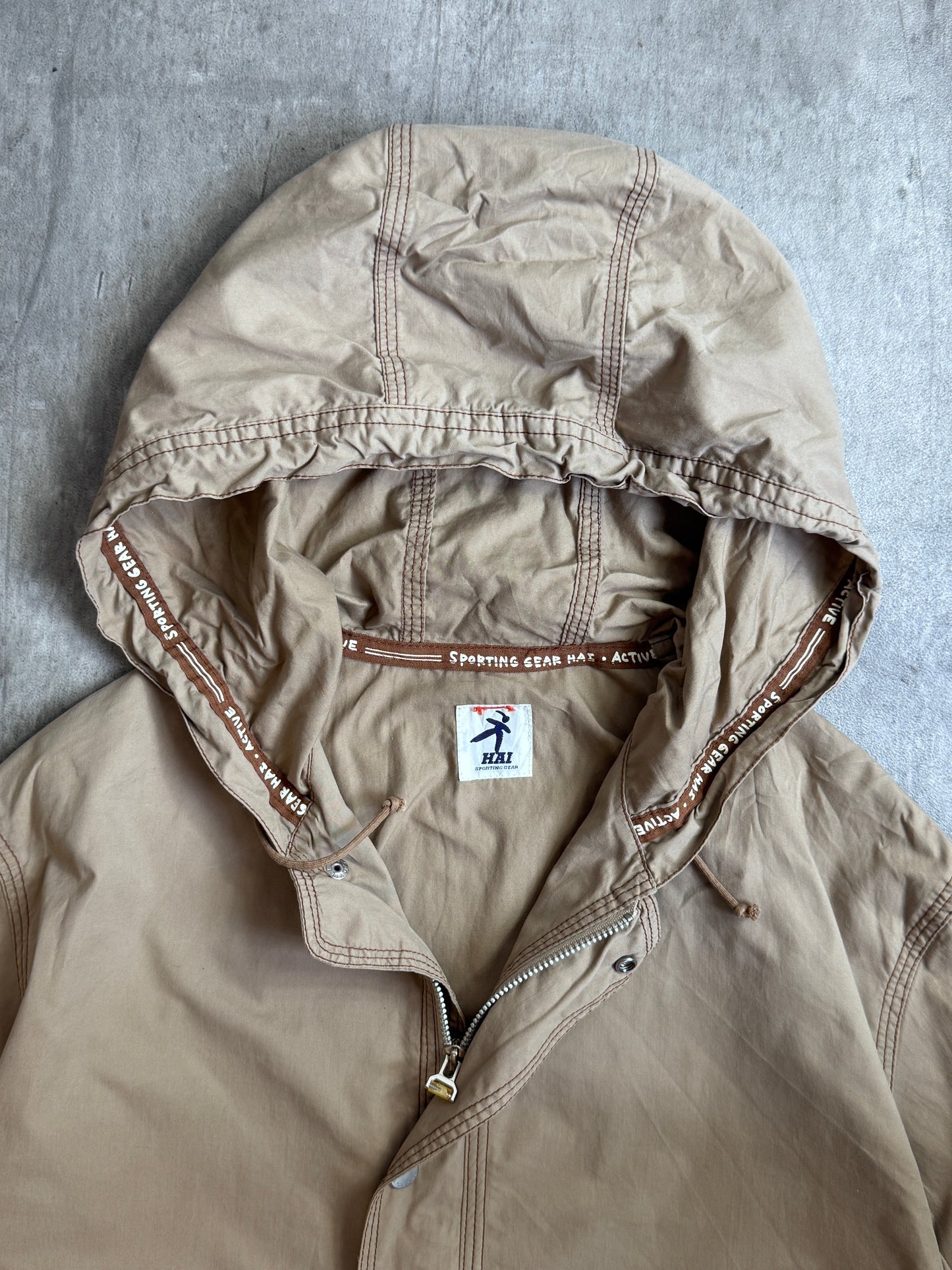 Issey Miyake Hai Sporting Gear Brown Hooded Fishing Smock