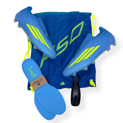 ADIDAS F50 ELITE LL FG FOOTBALL BOOTS BLUE / YELLOW UK10.5 | UK 10.5, Blue