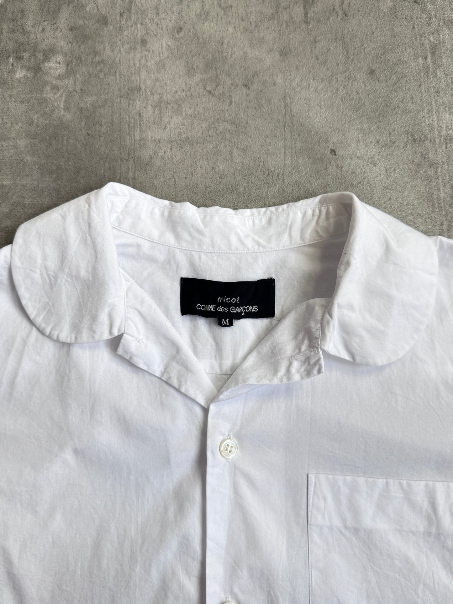 2017 CDG Tricot White Poplin Cotton Shirt