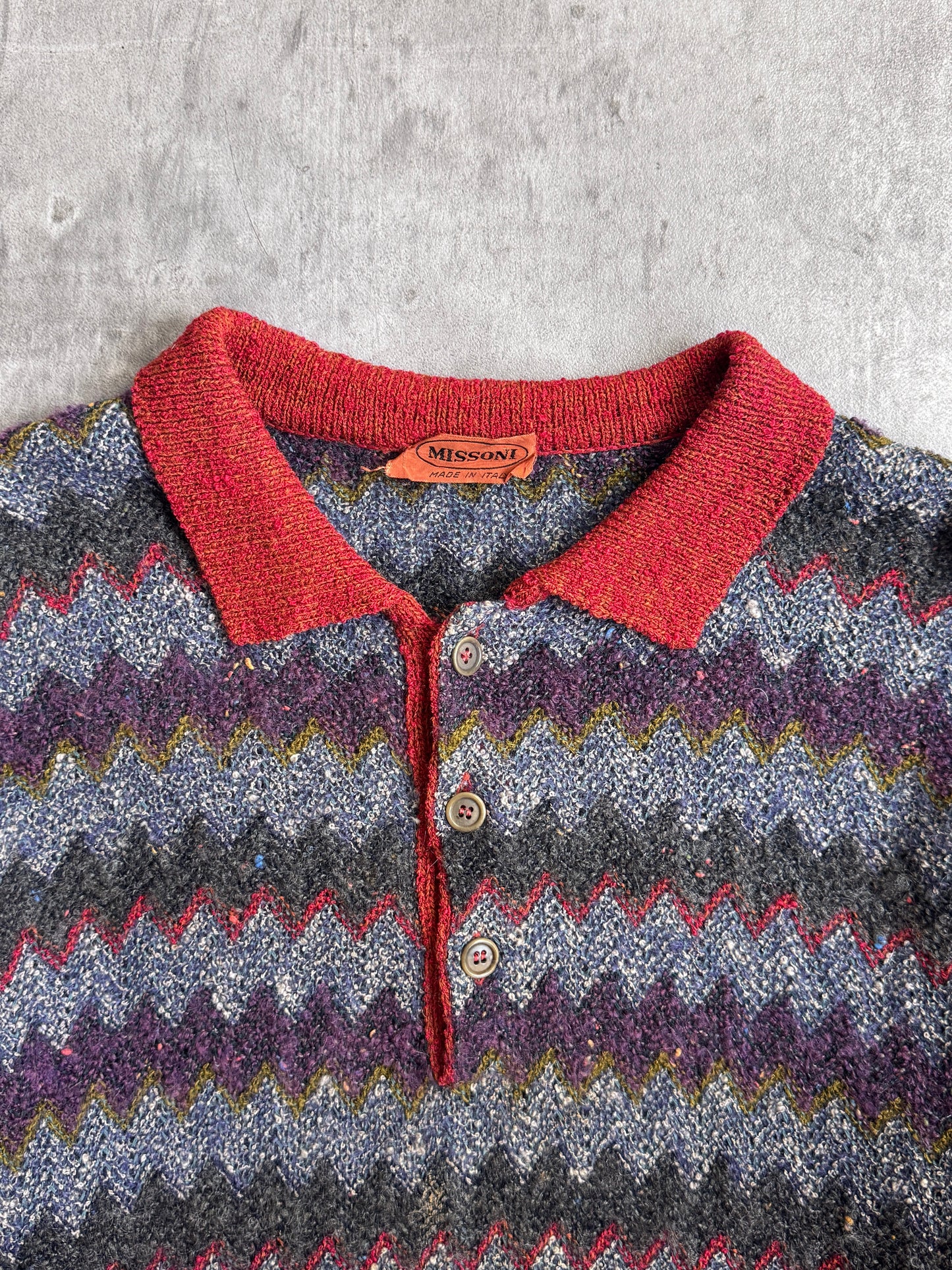 Missoni Abstract Half Button Multi Knitted Sweater