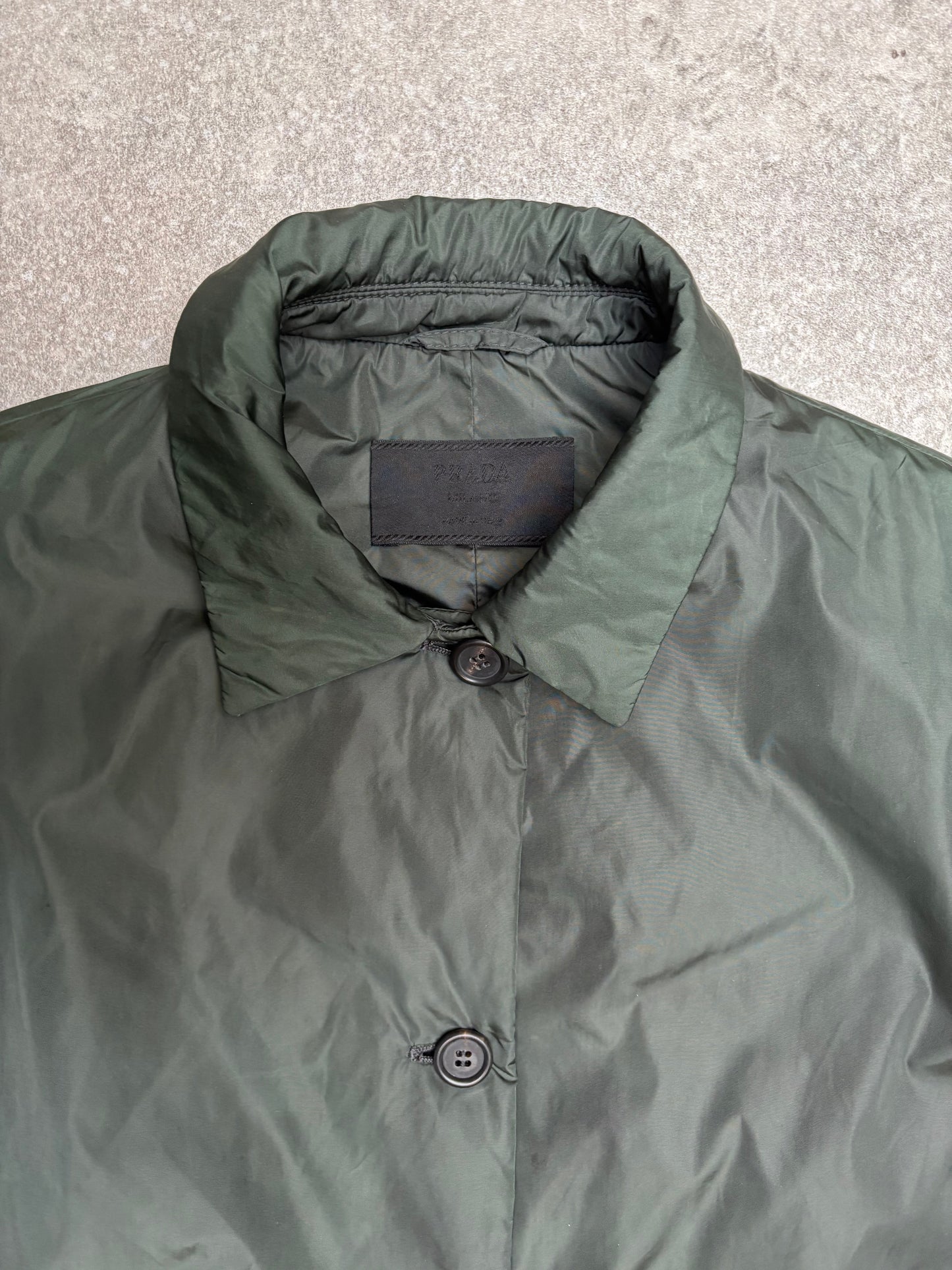 Prada Single-Breasted Nylon Puffer Coat