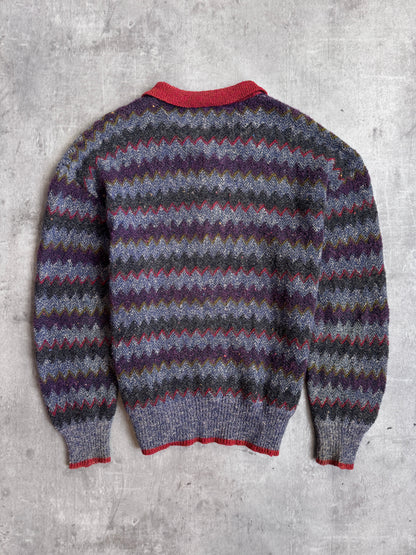 Missoni Abstract Half Button Multi Knitted Sweater