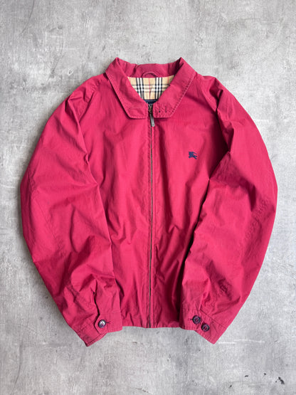 Burberry Nova Check Lined Red Zip Up Harrington Jacket