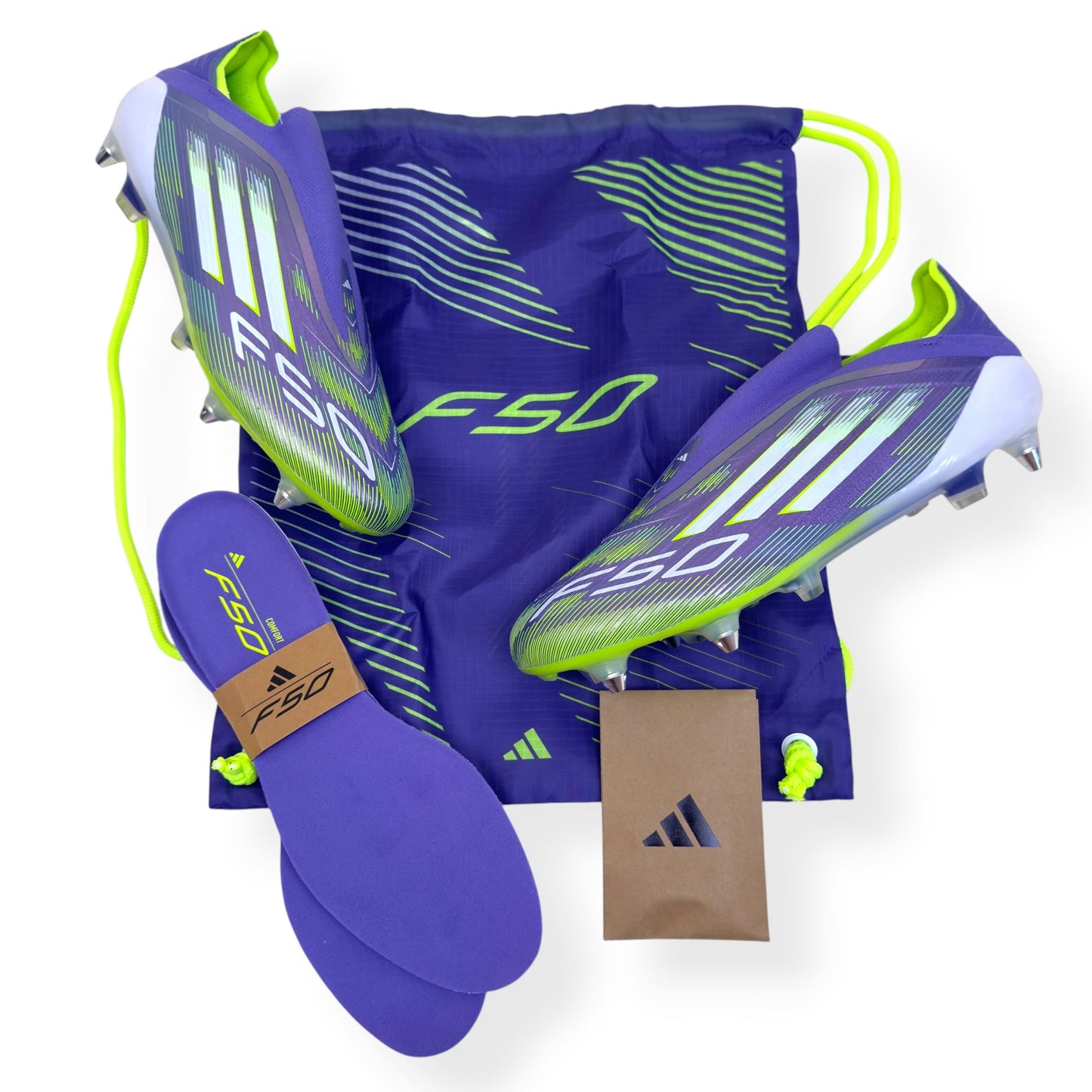 ADIDAS F50 ELITE LL SG FOOTBALL BOOTS PURPLE / GREEN UK10.5 | UK 10.5, Green