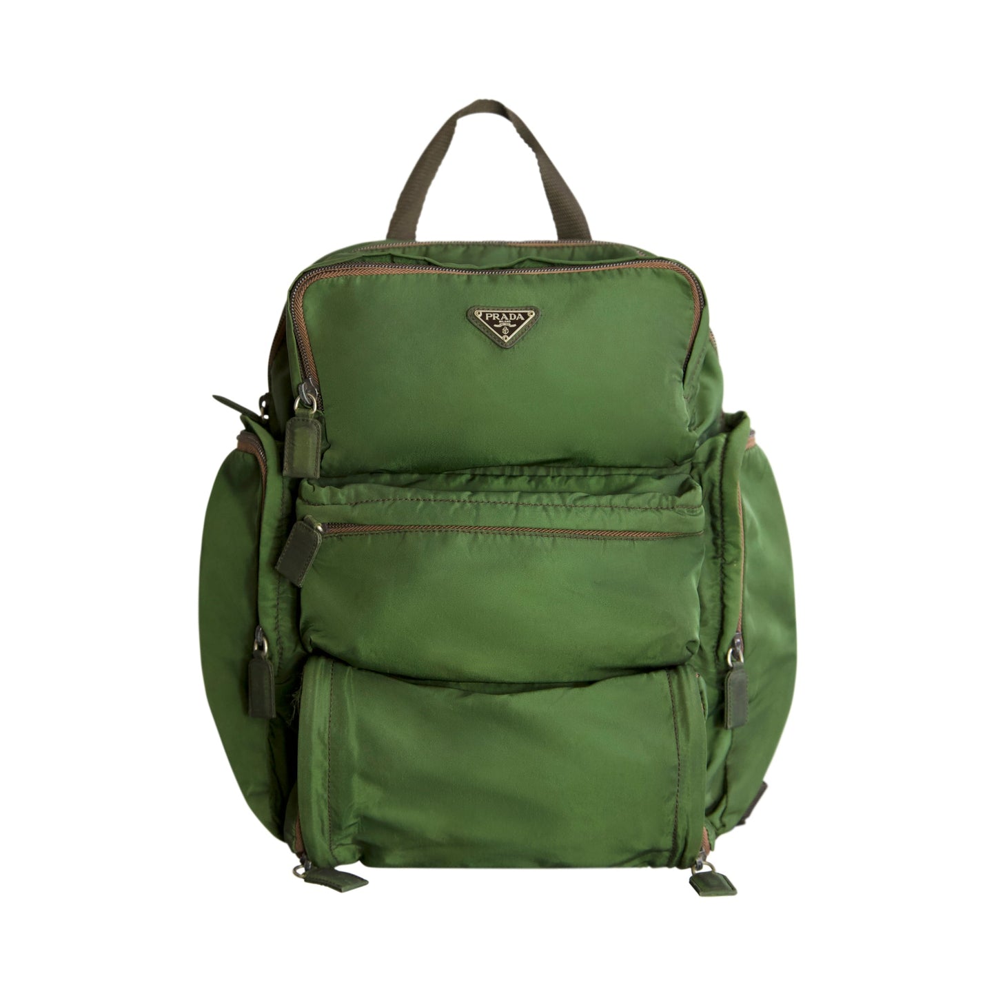 Prada Tessuto Nylon Multi-Pocket Khaki Green Rucksack