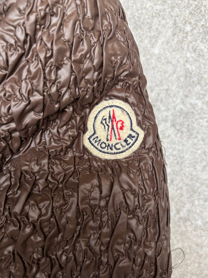 Moncler Fox Fur Trimmed Ruched Feather Down Jacket