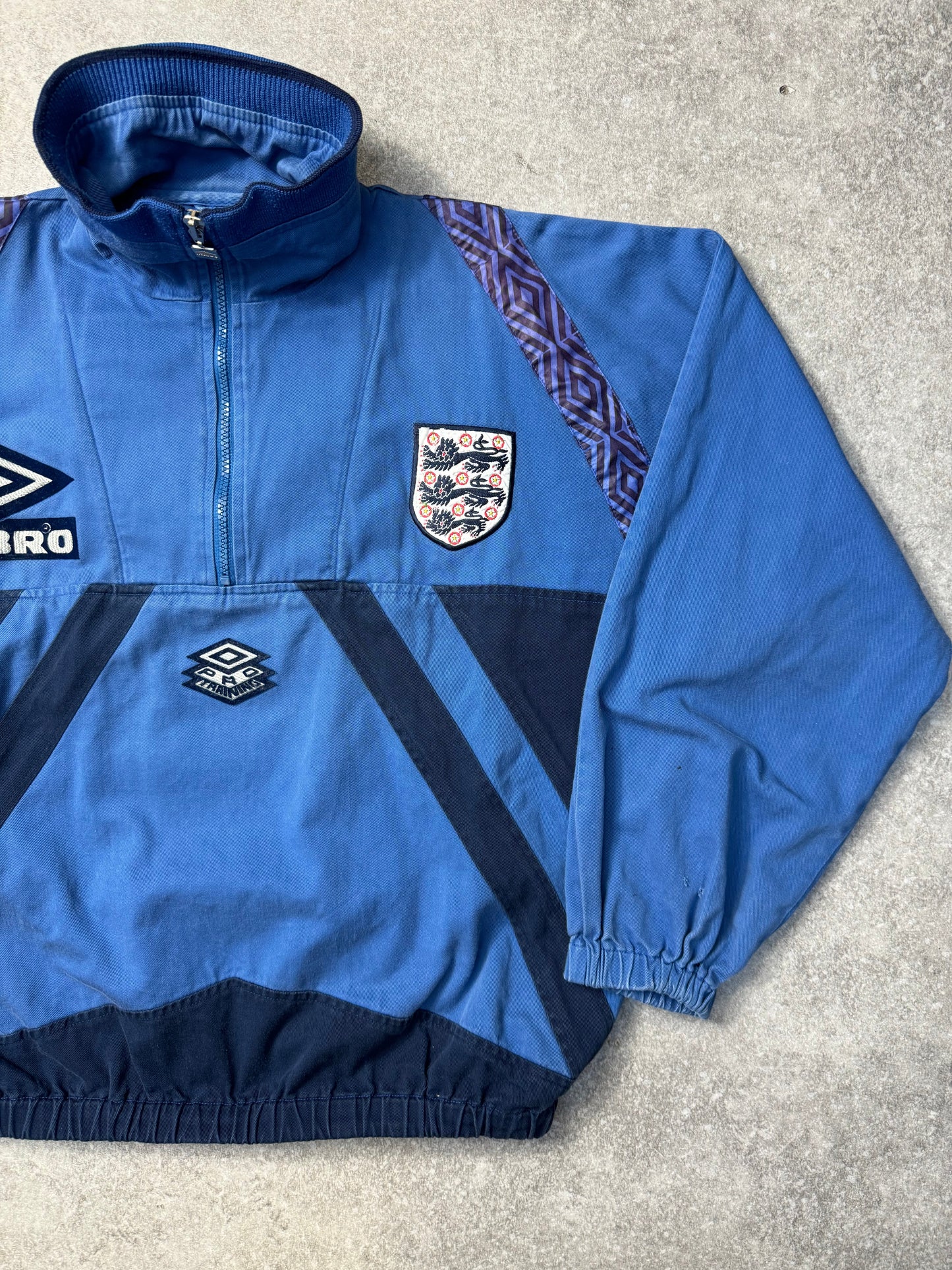 1994-96 Umbro England Half Zip Football Jacket